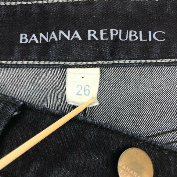 Banana Republic Women's Flare Fit Jeans Size 26 Dark Wash Stretch Mid Rise Zip - Picture 6 of 7